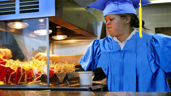 College Grads: In Debt and Flipping Burgers