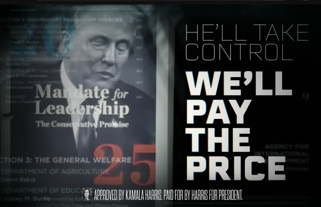 Harris Launches Ad Blitz Hitting Trump Over Project 2025