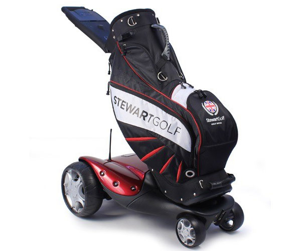 <p>Cost: $2,278</p>    <p>Stewart Golf is a U.K. company specializing in golf equipment. One of its main product lines is a selection of electric golf trolleys, such as the F1 Lithium. The website refers to the F1 Lithium as "the pinnacle of powered gol